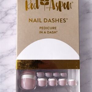 Red Aspen Nail Dashes Pedicure - Classic French Tinley